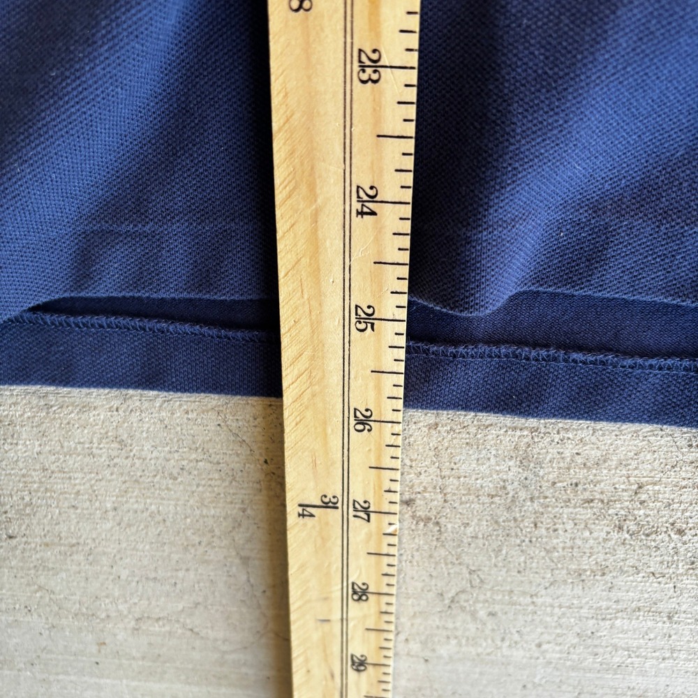 Y2K Ralph Lauren Sport Navy Blue Pima Cotton Sash Stripe Polo Shirt XL Big Pony - Picture 5 of 7